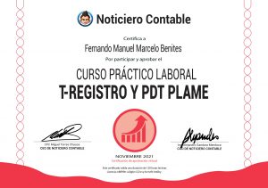 Certificado T-Registro y PDT Plame