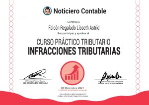 Certificado del Curso Infracciones Tributarias